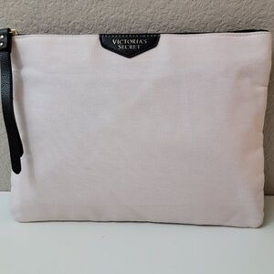 Victoria's Secret baby pink and Black zip Pouch